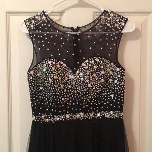 Black Jeweled Prom Dress
